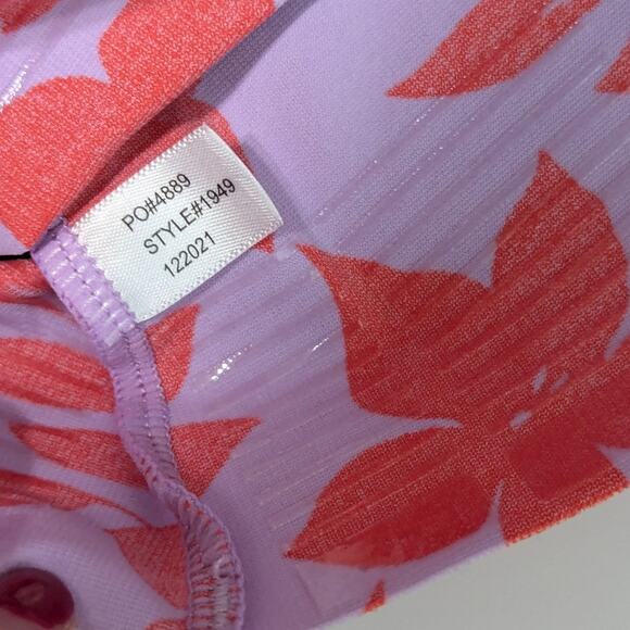 Ruby Ribbon Diva Lace Cami Tank Top Red Hibiscus Shaping Shapewear Purple Shirt - Picture 6 of 7